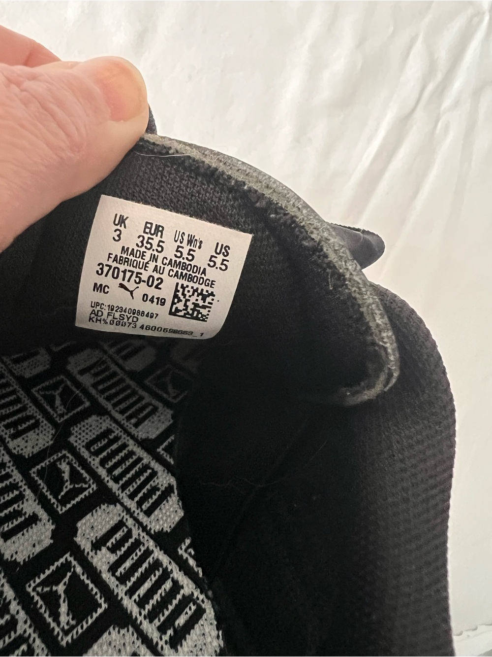 Puma Black and White Satin Ribbon Sneakers - Picture 8 of 8